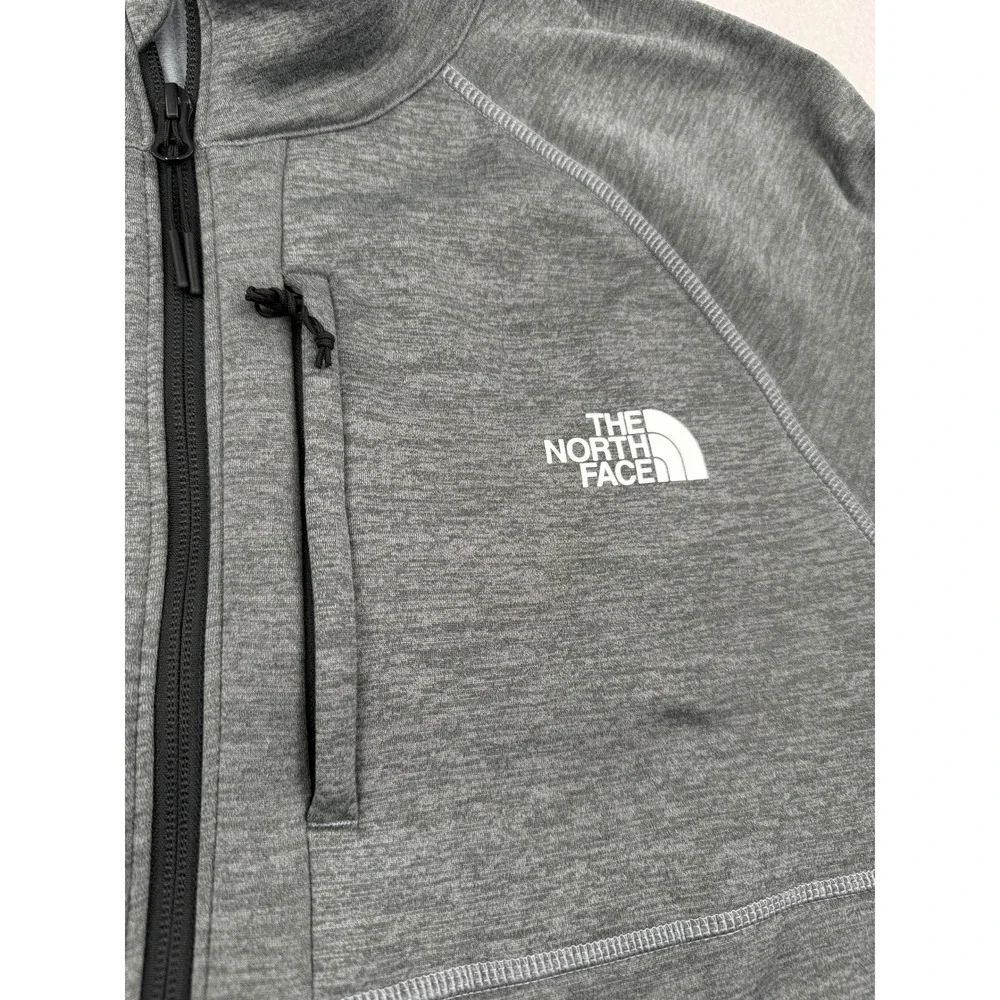 The North Face Mens L Canyonlands Full Zip Fleece Sweater Jacket Gray Outdoors